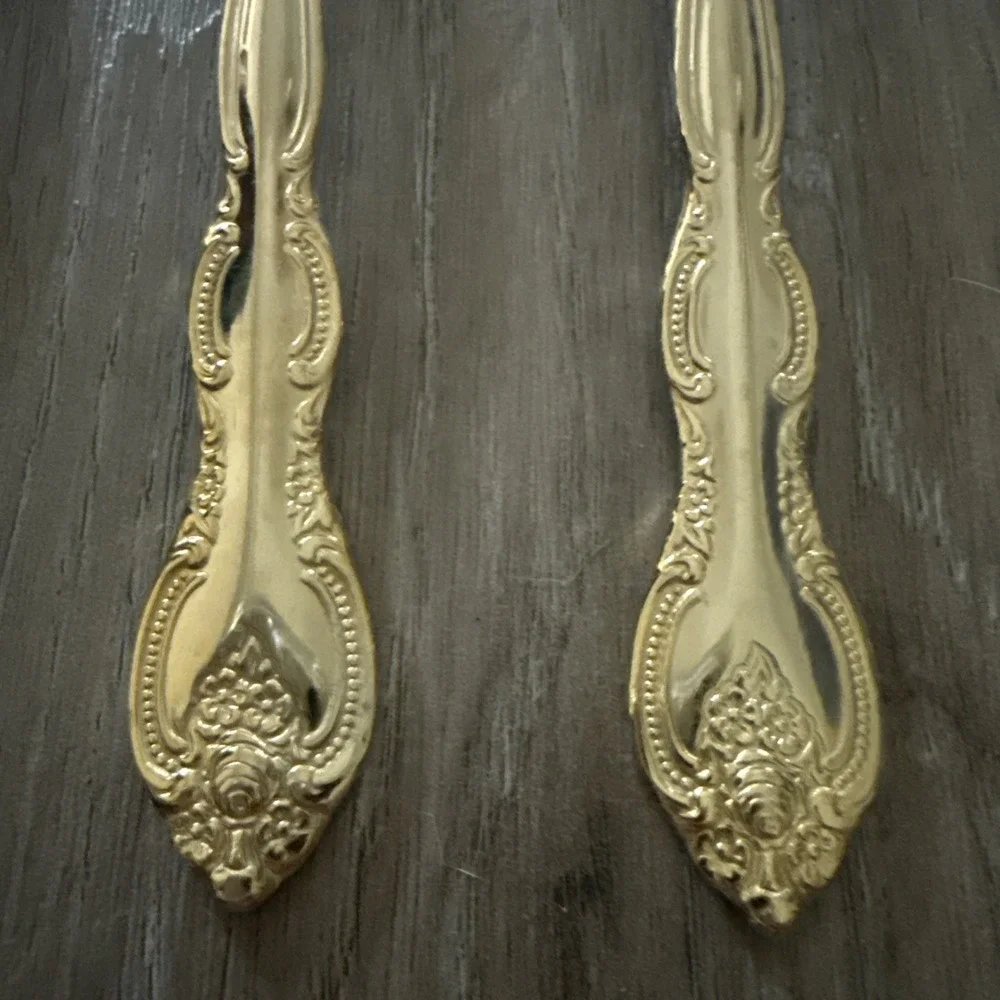 Vintage INTERNATIONAL SAN MARCOS‎ GOLD Lot of 6 Salad Desert Teaspoons